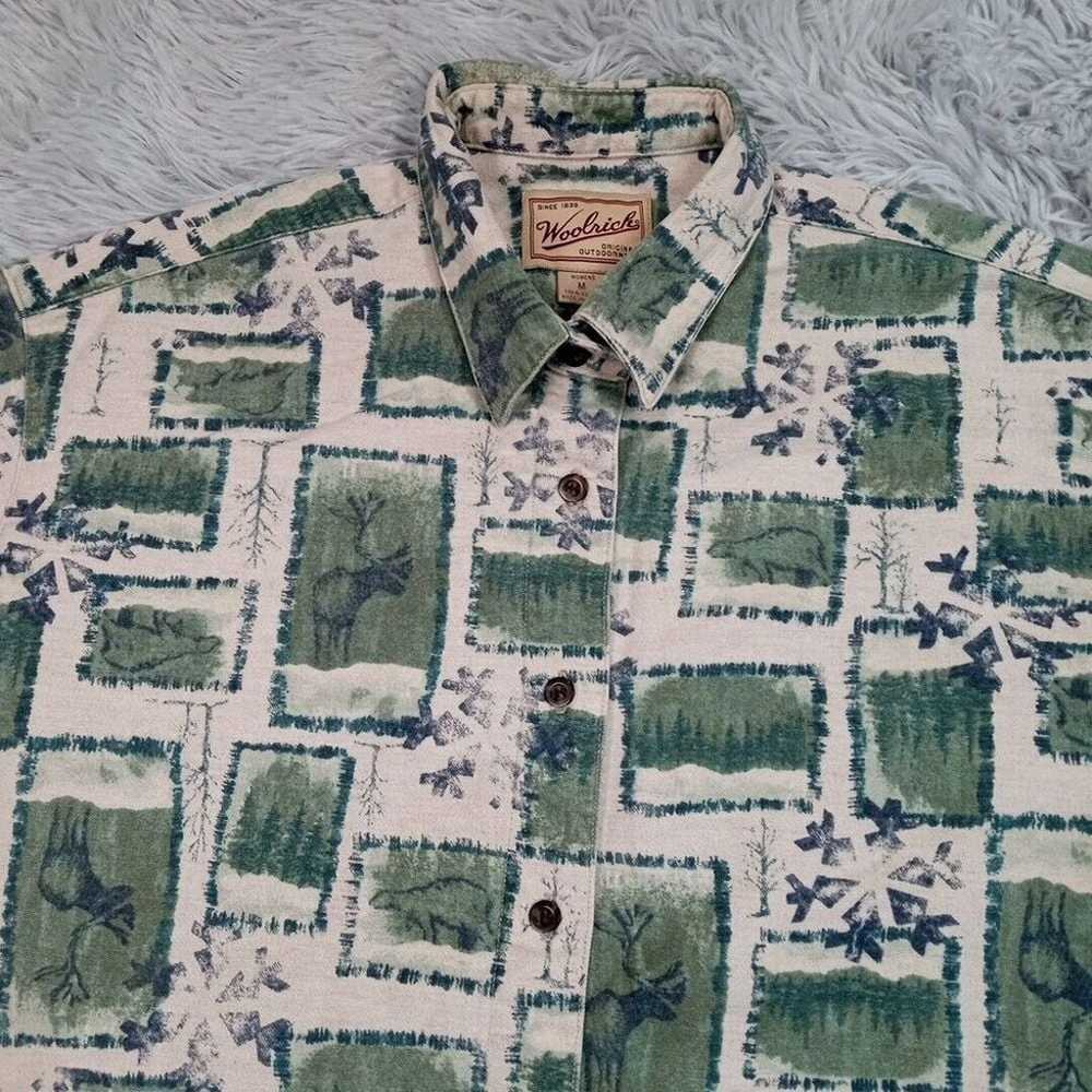 Vintage Woolrich Womens Shirt Green M Animals Sno… - image 4