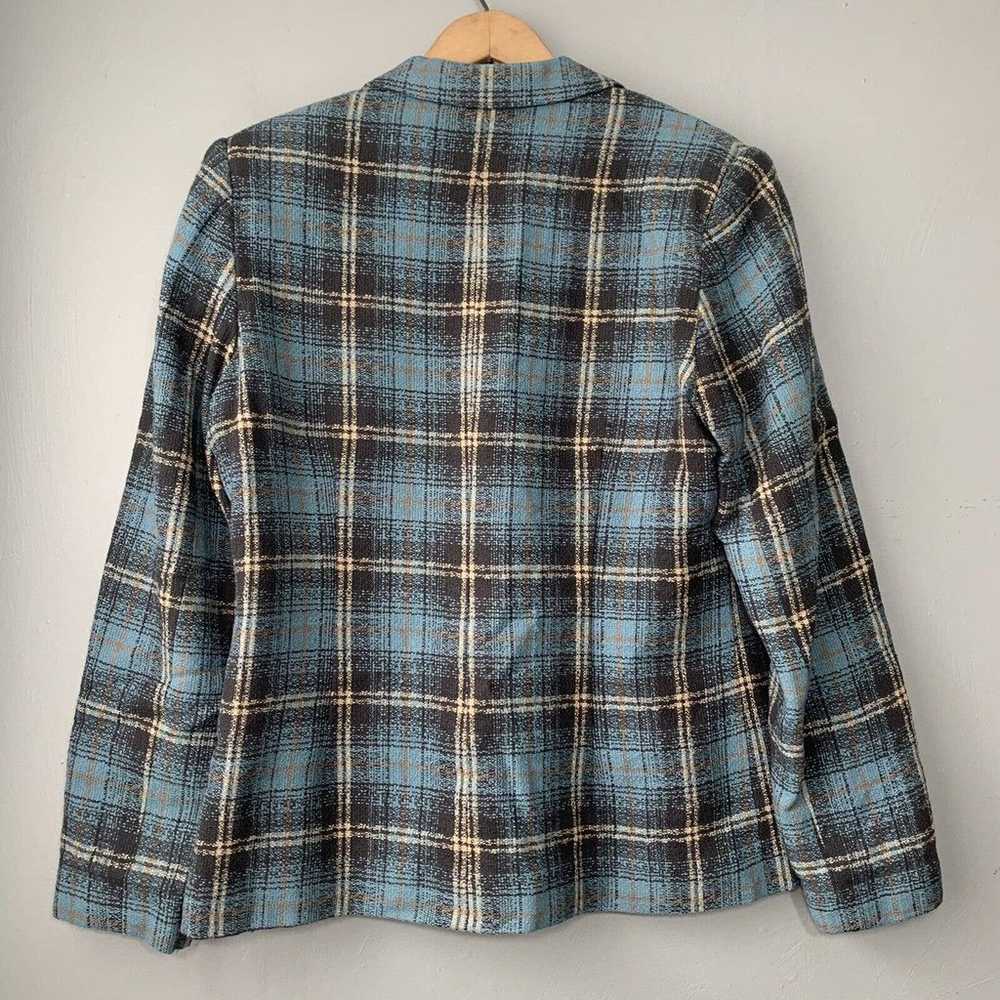 Vintage Southern Lady Womens 10 Blue Plaid Button… - image 5