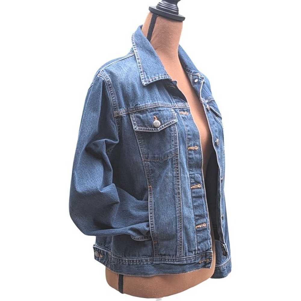 IZOD Denim Jacket M Blue Jean Trucker Cotton Butt… - image 4