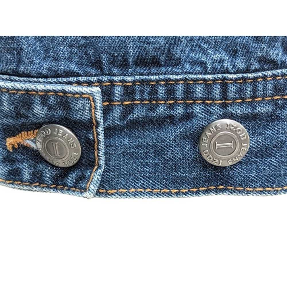 IZOD Denim Jacket M Blue Jean Trucker Cotton Butt… - image 9