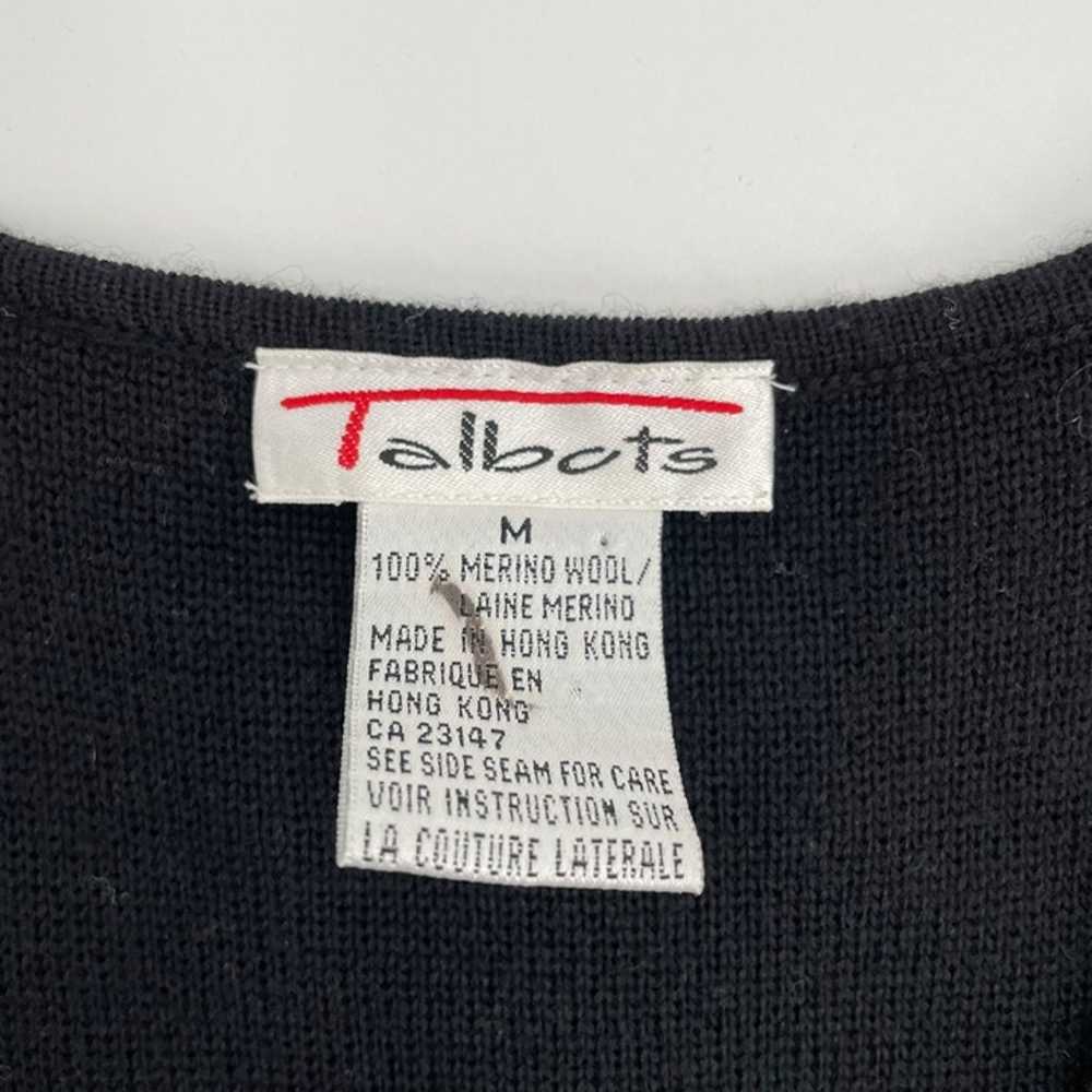 Vintage Talbots Black Gold Studded 100% Merino Wo… - image 4