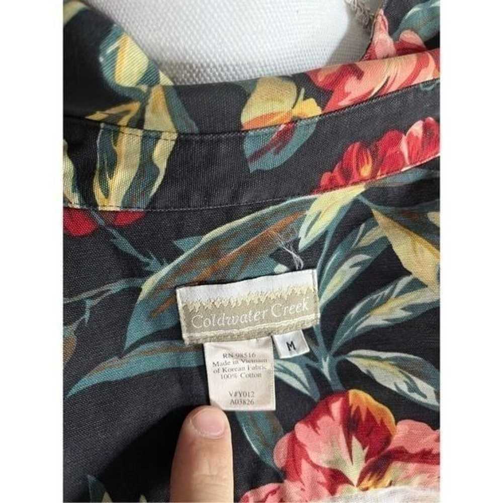 Coldwater Creek Black Multi Floral Long Sleeve Co… - image 4