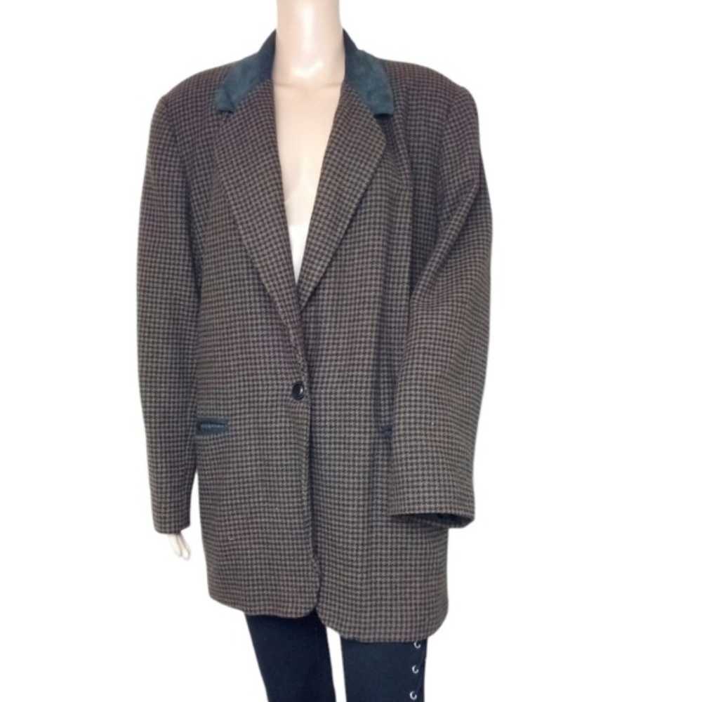 Vintage Harve Benard Brown Houndstooth Jacket - image 1