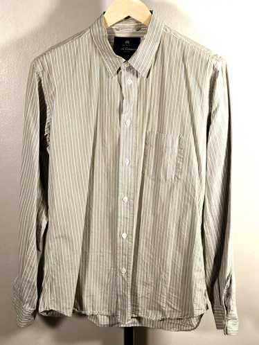 トップス Nigel Cabourn \"linen 100%\" stripe shirts Nigel Cabourn AUTHENTIC LINE Stripe Long Sleeve Shirt Tops