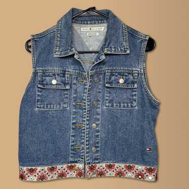 VINTAGE 2000 TOMMY HILFIGER DENIM VEST M - image 1