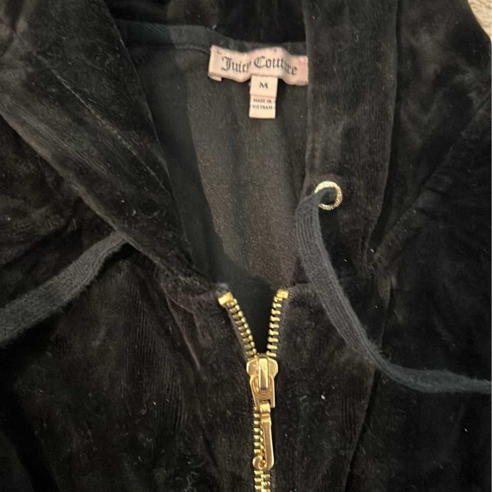 vintage Juicy Couture black velour relaxed fit ja… - image 2