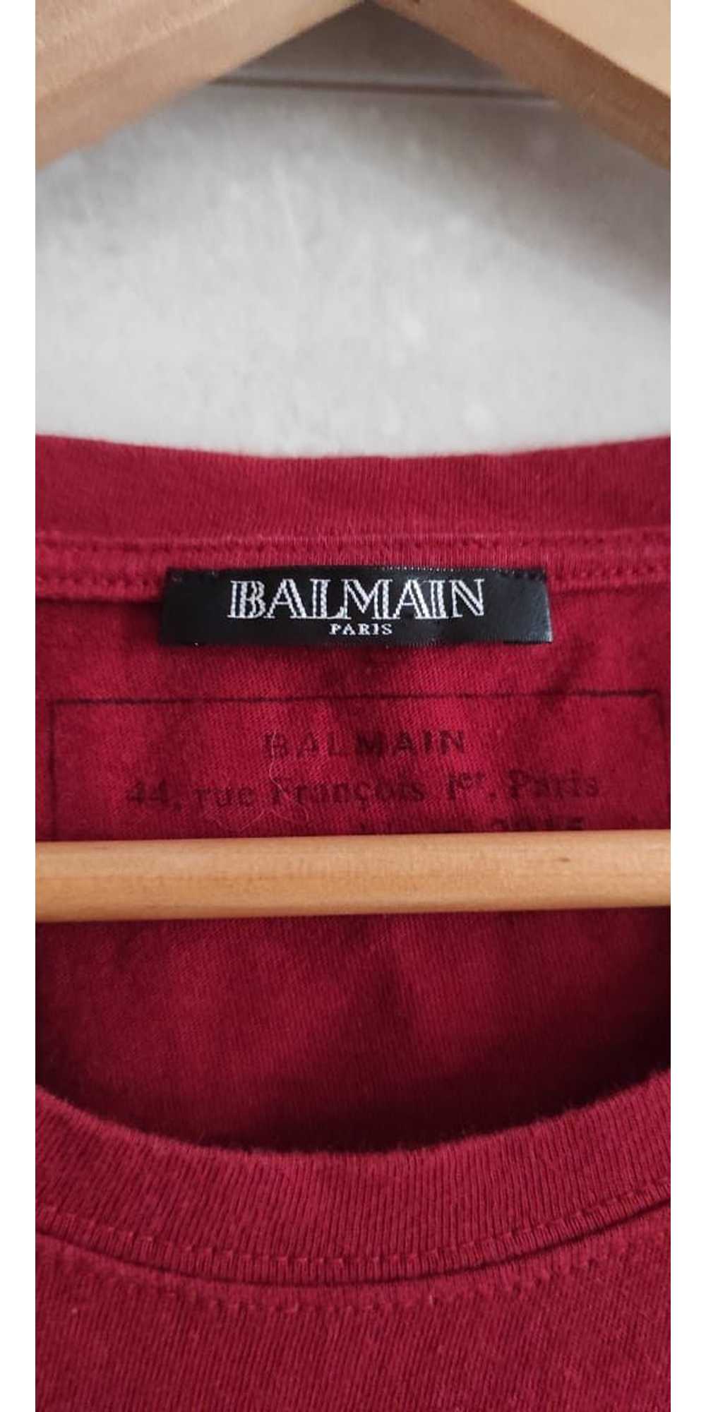 Balmain × Luxury Balmain Red Logo Print Cotton Cr… - image 2