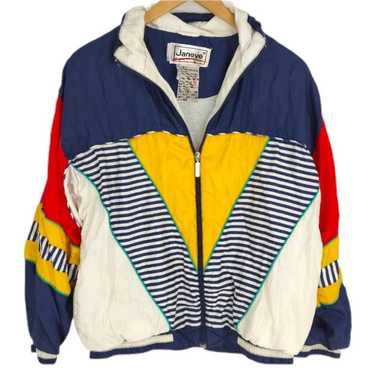 Vintage Color Block Striped Windbreaker - image 1