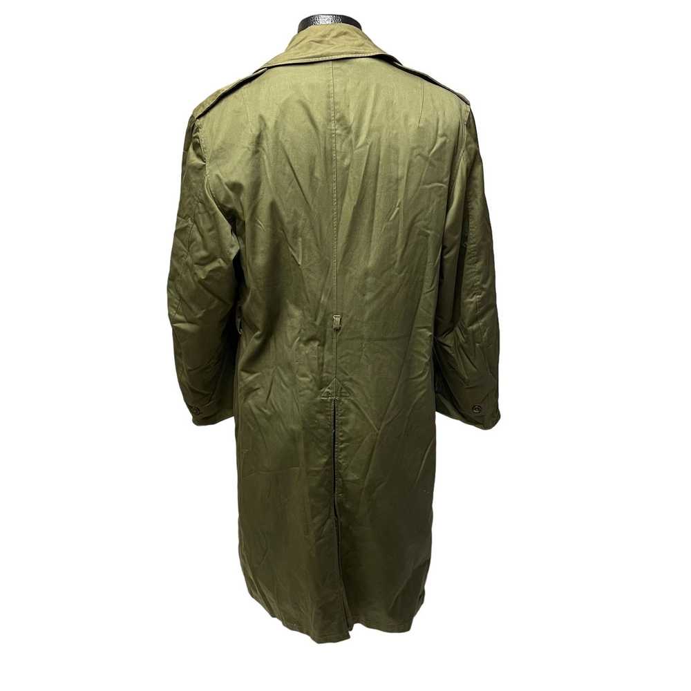 Unkwn Vtg Korean War Green TRENCH Military Overco… - image 3