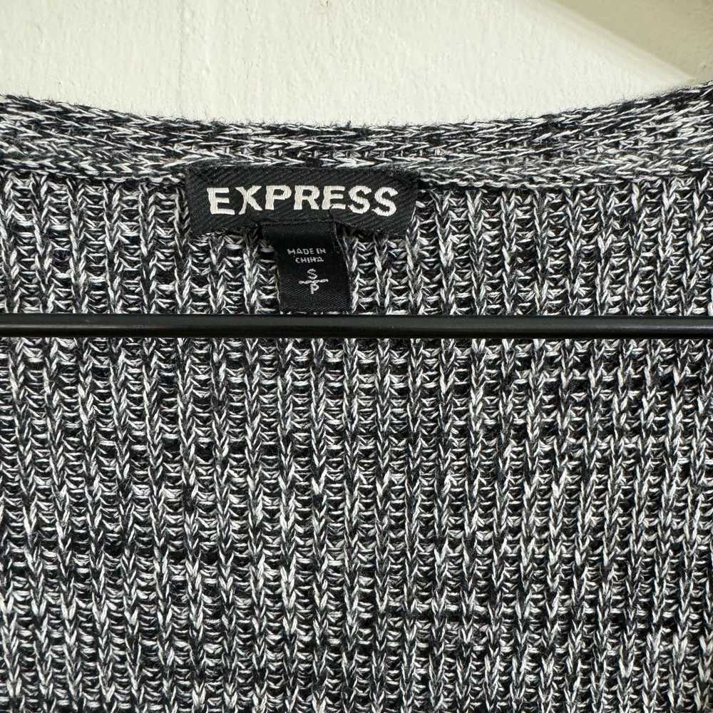 Express Express Heathered Gray Knit V Neck Knit S… - image 2