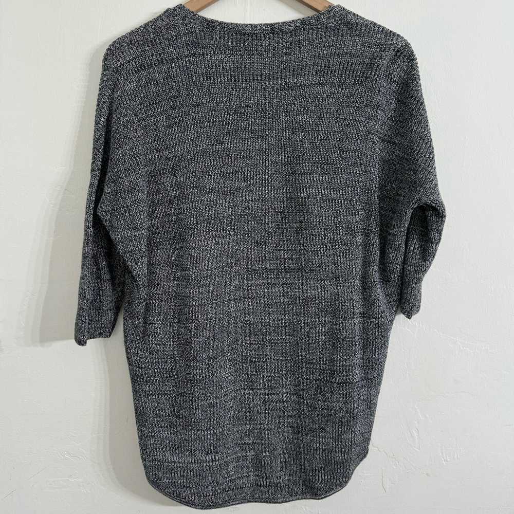 Express Express Heathered Gray Knit V Neck Knit S… - image 4