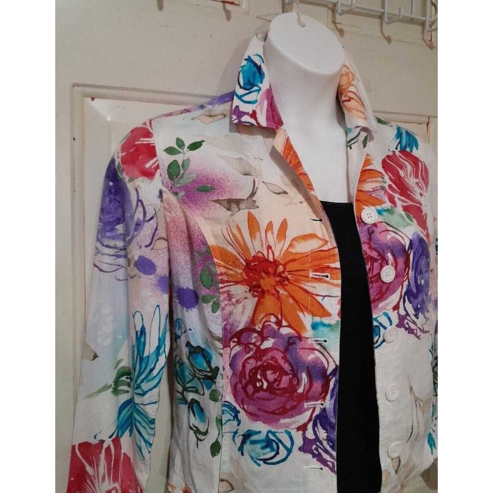 Vintage Floral Coldwater Creek Jacket, Watercolor… - image 2