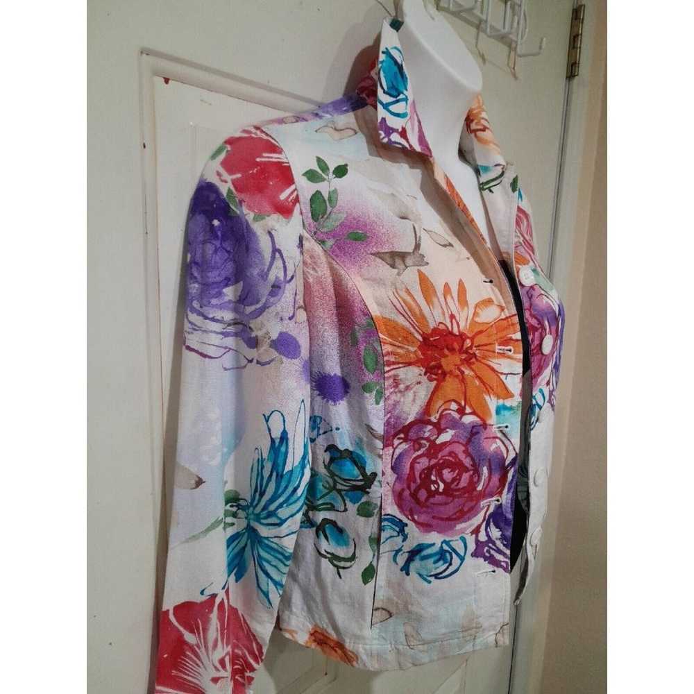 Vintage Floral Coldwater Creek Jacket, Watercolor… - image 3