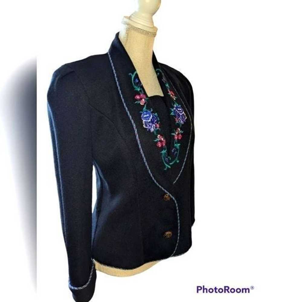 Jeffrey and Dara vintage black floral embroidered… - image 2