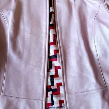 Women Nicola Berti Pink Leather Jacket Size M - image 1