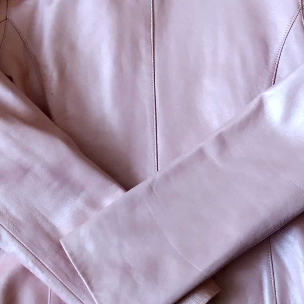 Women Nicola Berti Pink Leather Jacket Size M - image 2