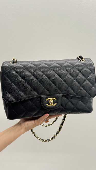 Chanel CHANEL Classic Double Flap Jumbo Black Cavi