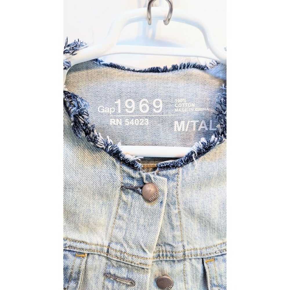 Gap 1969 Oversized Jean Jacket Womens M Distresse… - image 4