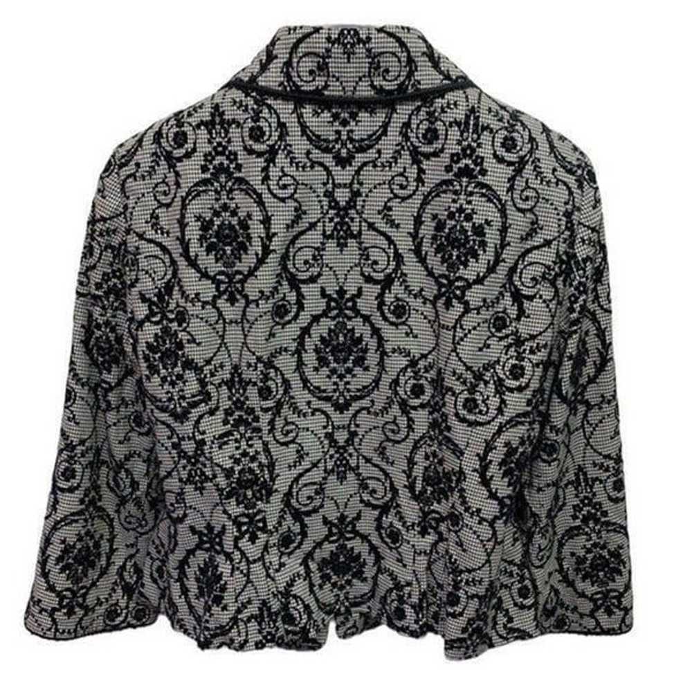 Maggy London Womens Jacket Coat Black Gray Damask… - image 2