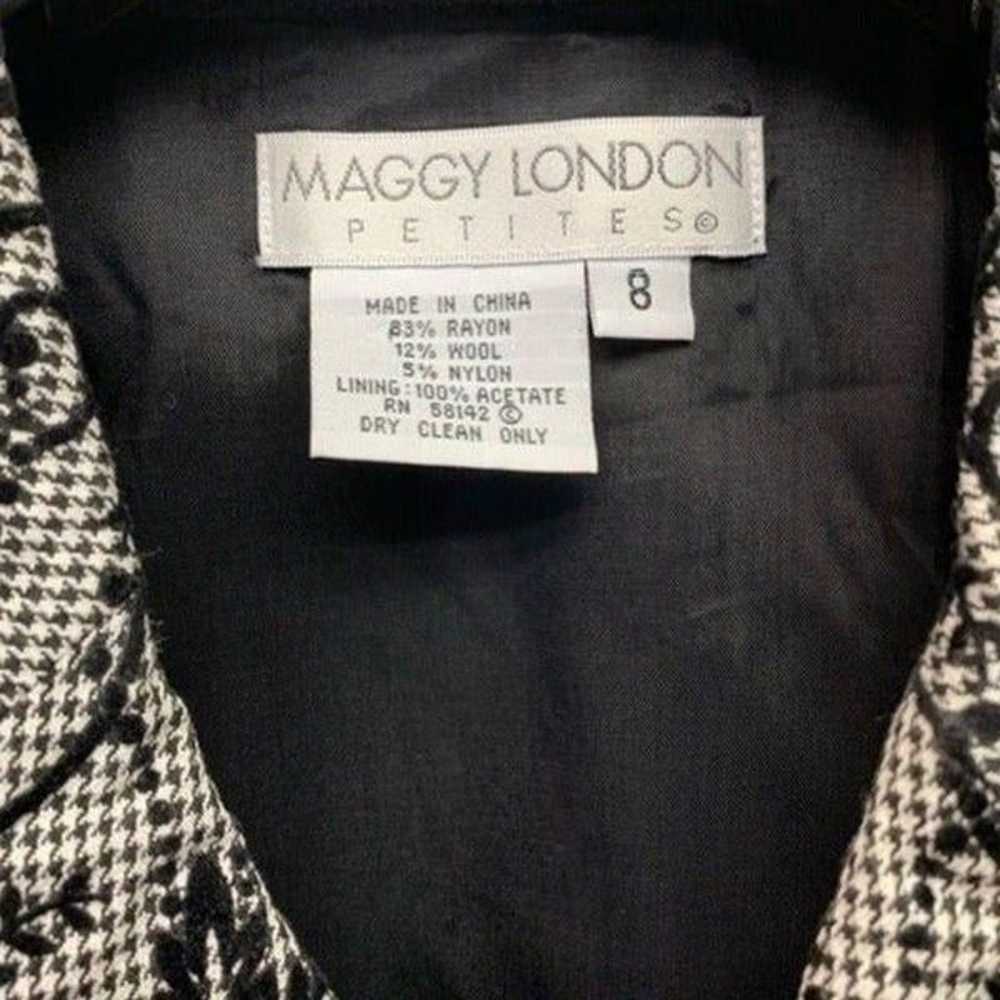 Maggy London Womens Jacket Coat Black Gray Damask… - image 7