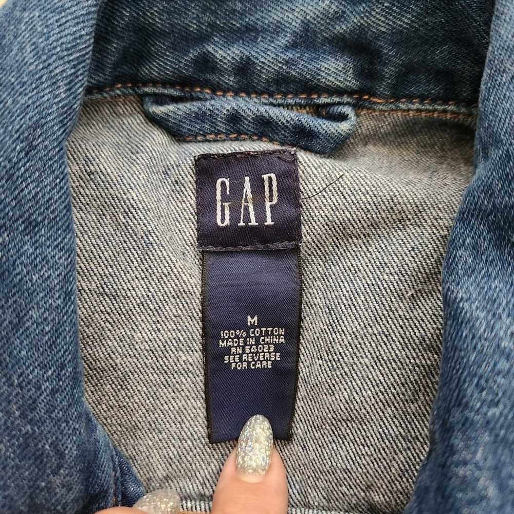 Vintage Gap Y2K Dark Denim Blue Jean Button Down … - image 2