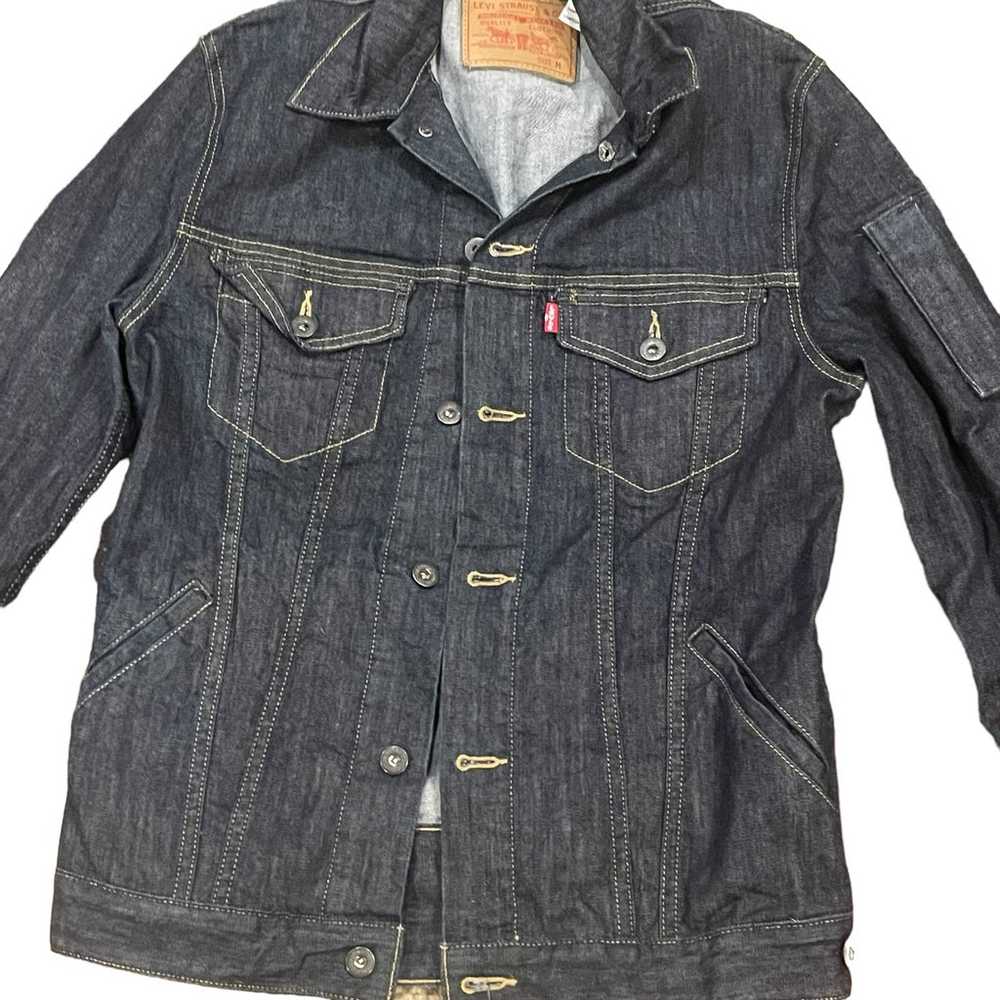 Womans Levi original riveted jean jacket size M - image 2