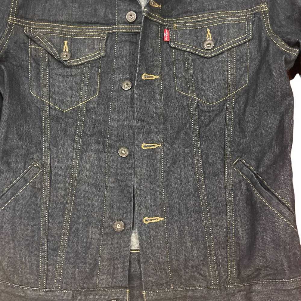 Womans Levi original riveted jean jacket size M - image 5