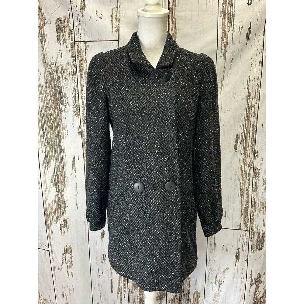 Vintage New York Girl Tweed Coat Black/Gray Size … - image 1