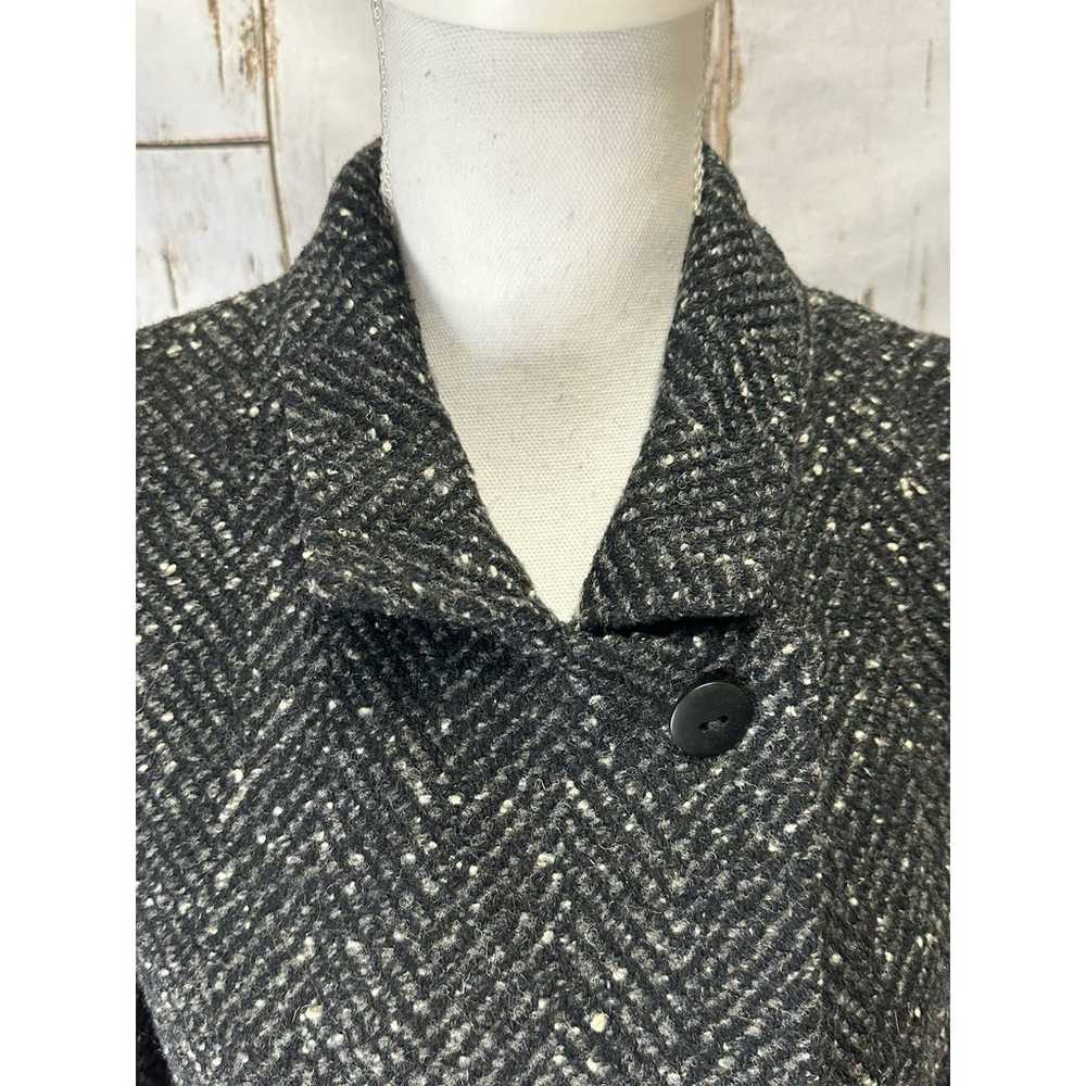 Vintage New York Girl Tweed Coat Black/Gray Size … - image 3