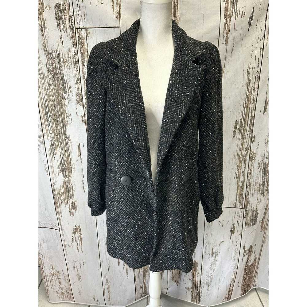 Vintage New York Girl Tweed Coat Black/Gray Size … - image 5