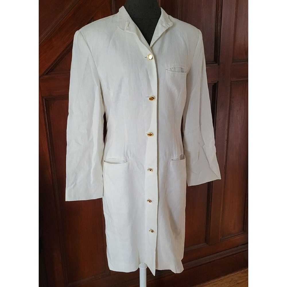 Vintage Linda Allard Ellen Tracy Size 8 White Lin… - image 1