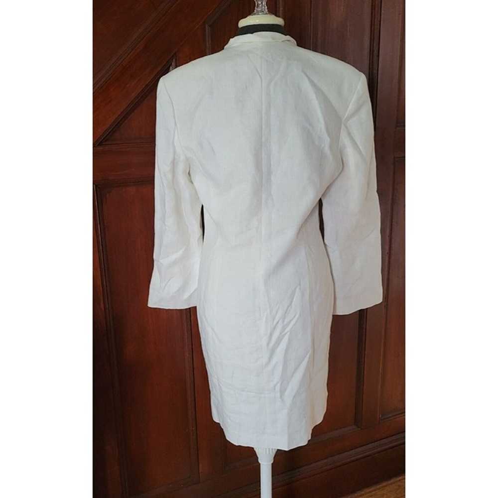 Vintage Linda Allard Ellen Tracy Size 8 White Lin… - image 3