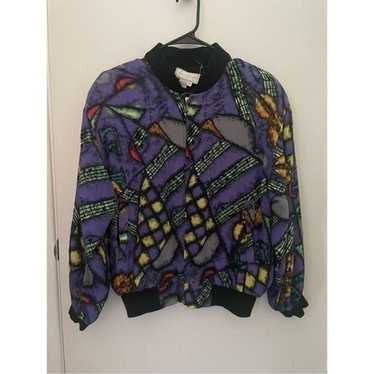 90s vintage silk Spenser Jeremy bomber jacket - image 1