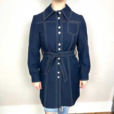 Vintage 70s Mod Belted Trench Coat - image 1