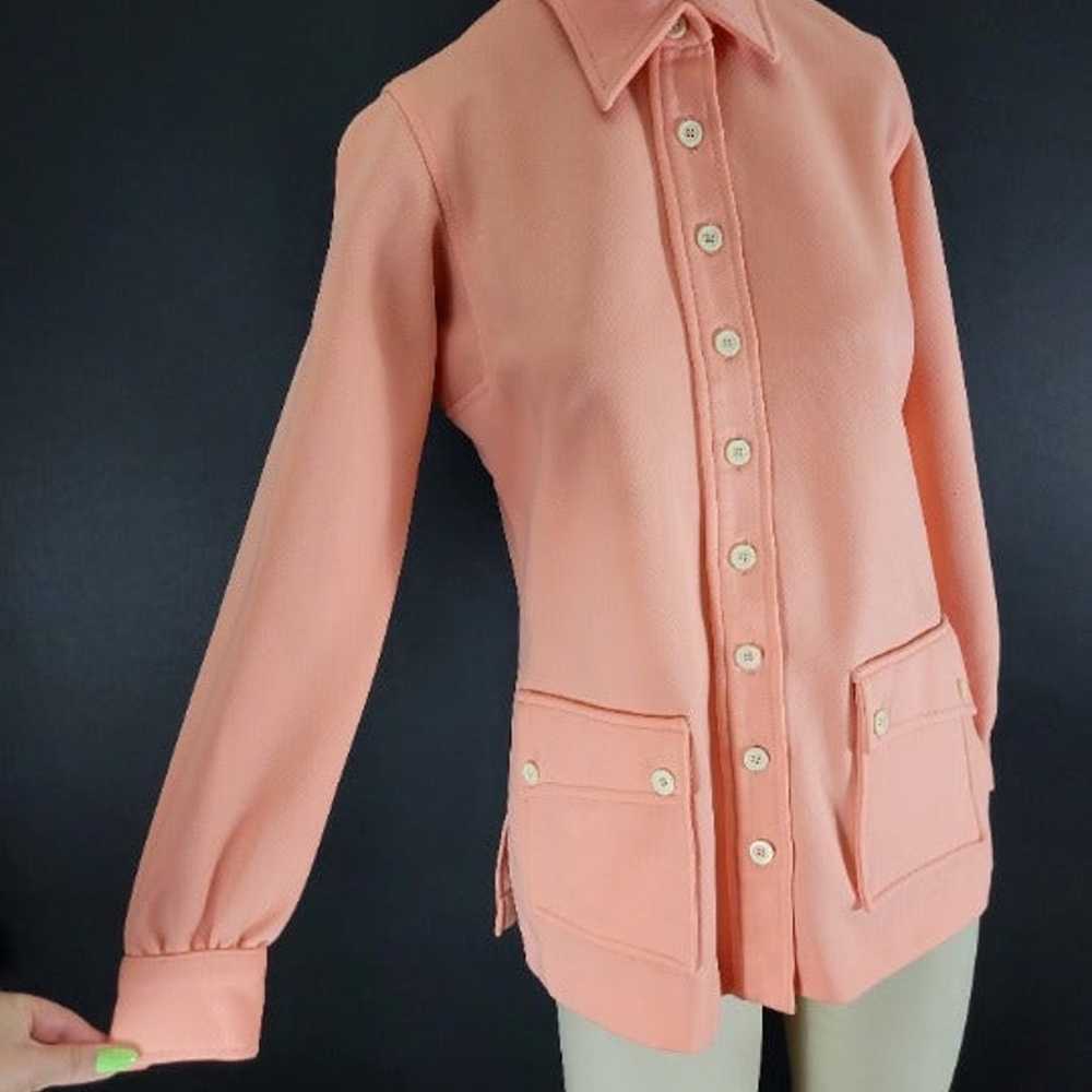 70s Peach Leisure Suit Jacket - image 6