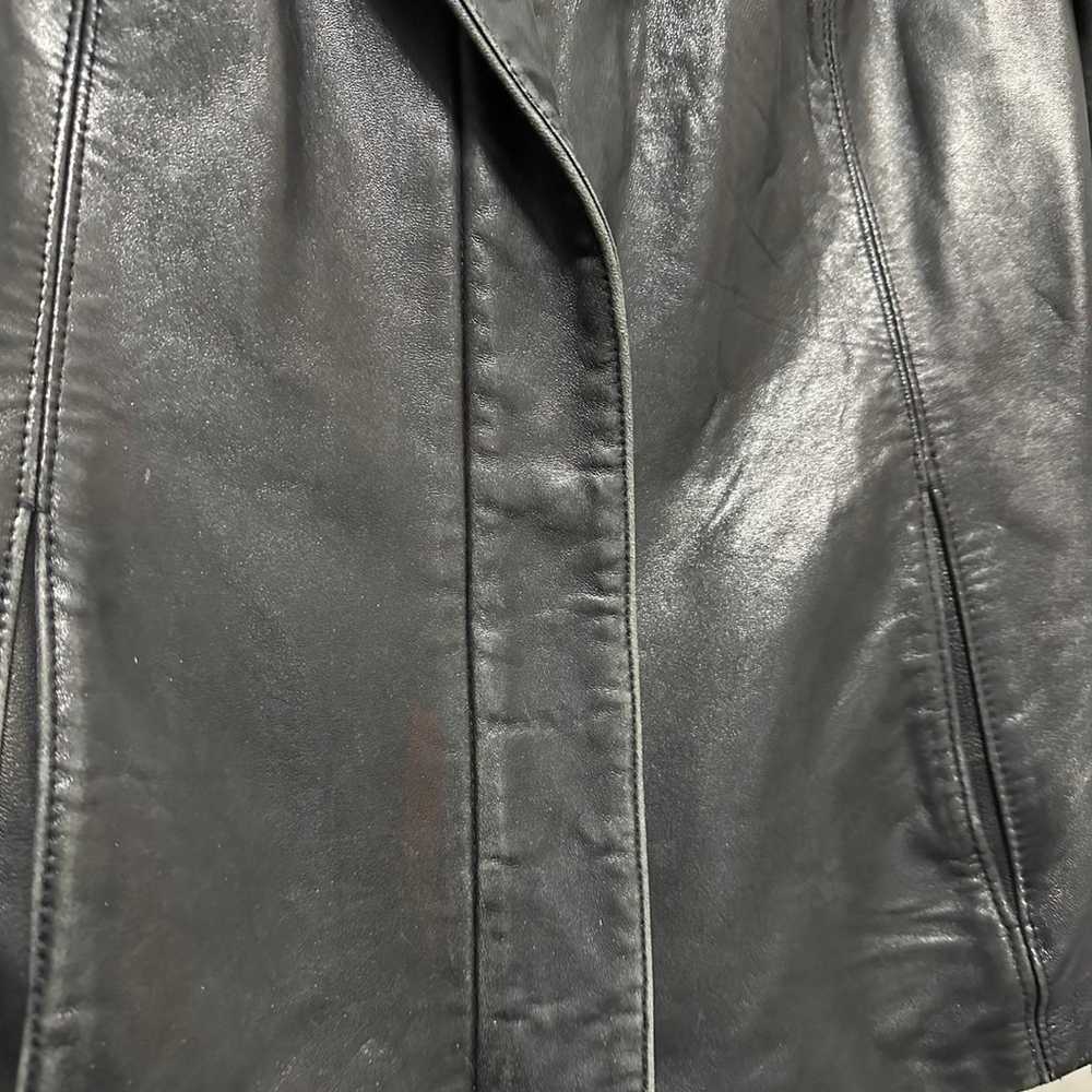 Vintage Calvin Klein Leather Coat Slim Style - image 2