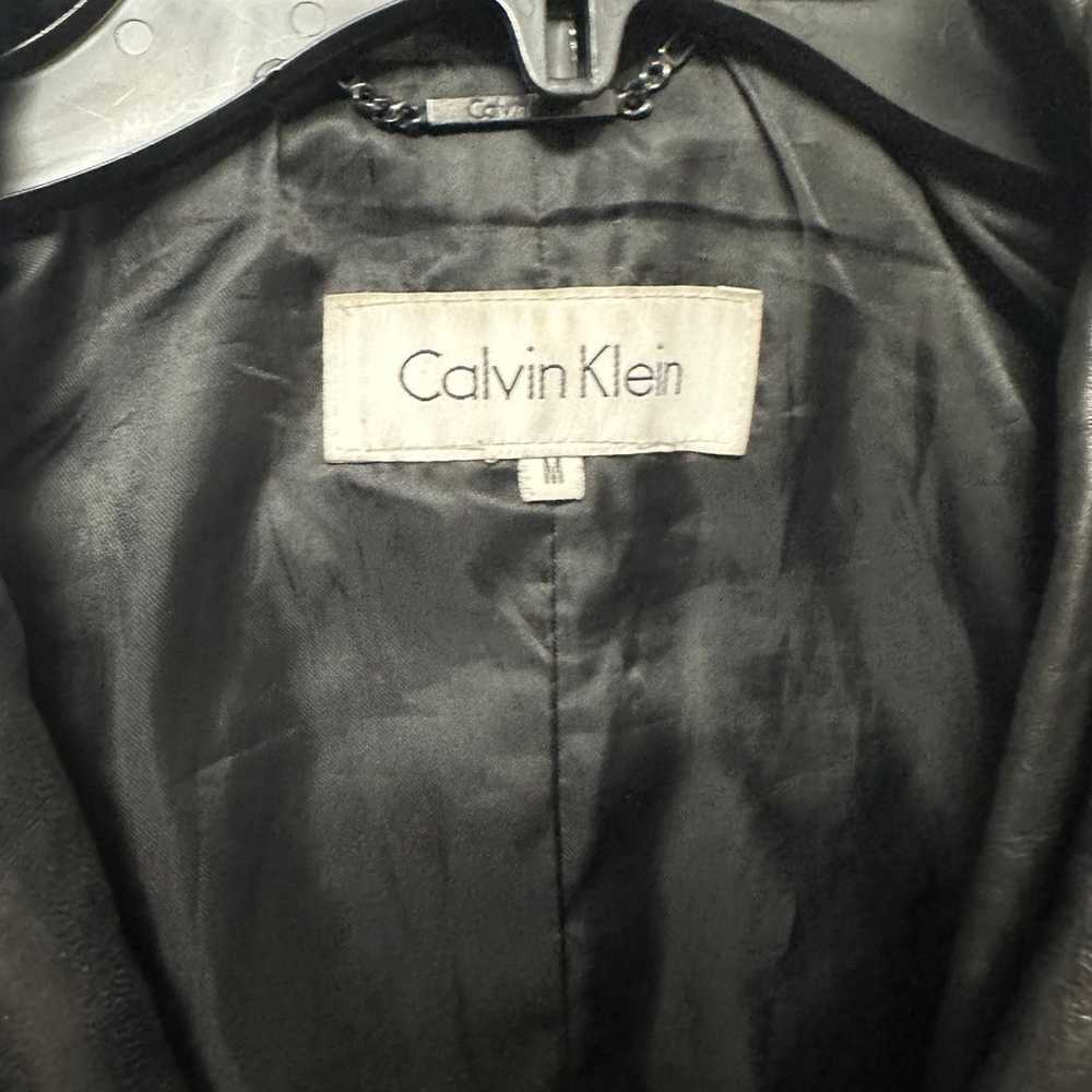 Vintage Calvin Klein Leather Coat Slim Style - image 3