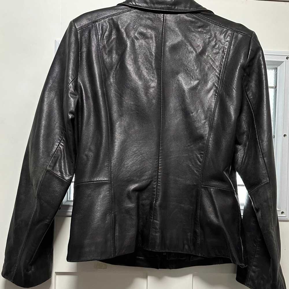 Vintage Calvin Klein Leather Coat Slim Style - image 4