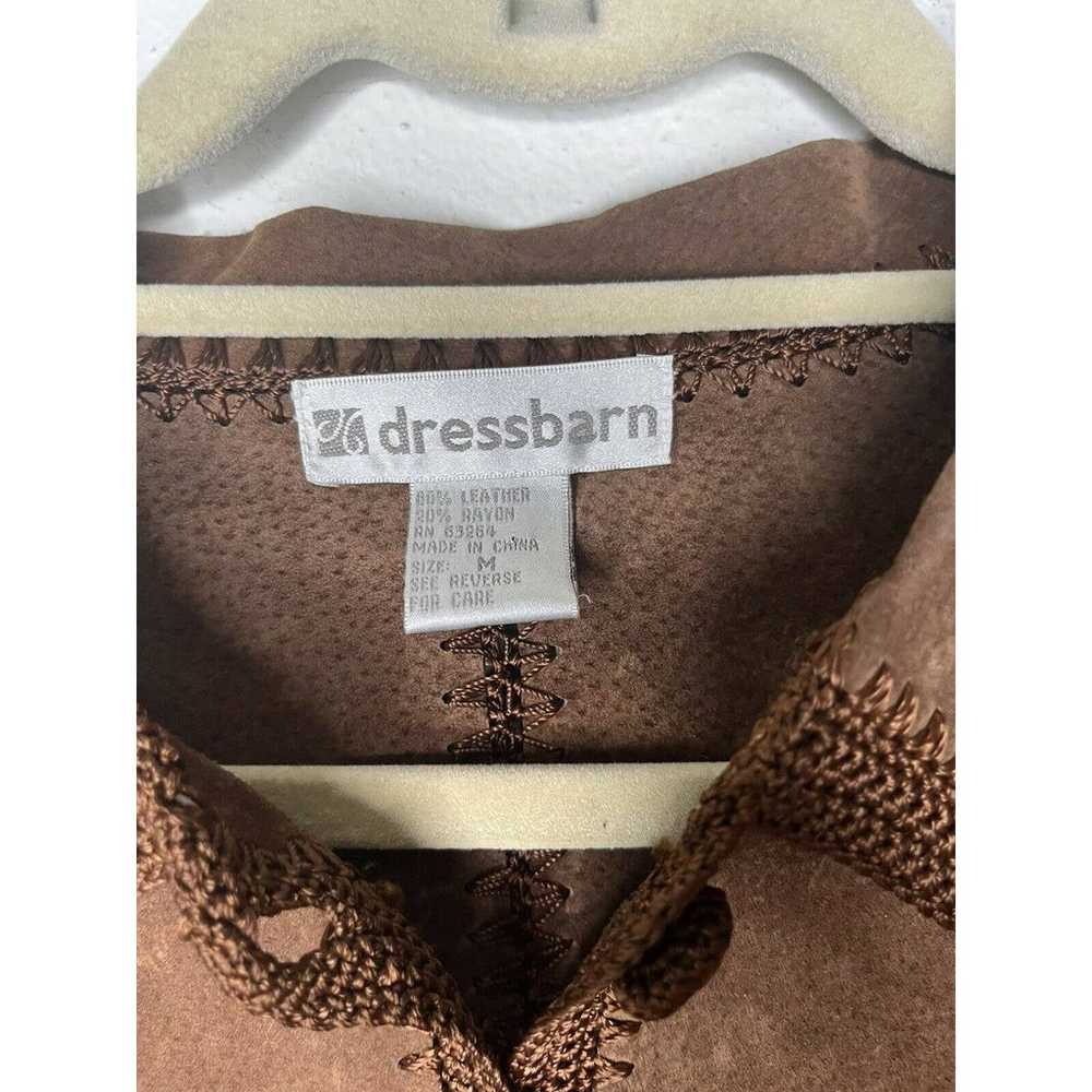 Dressbarn Vintage Leather Suede & Crochet Brown P… - image 6