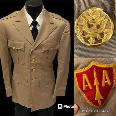 Unkwn Vtg BESPOKE US Army Officers Uniform Milita… - image 1