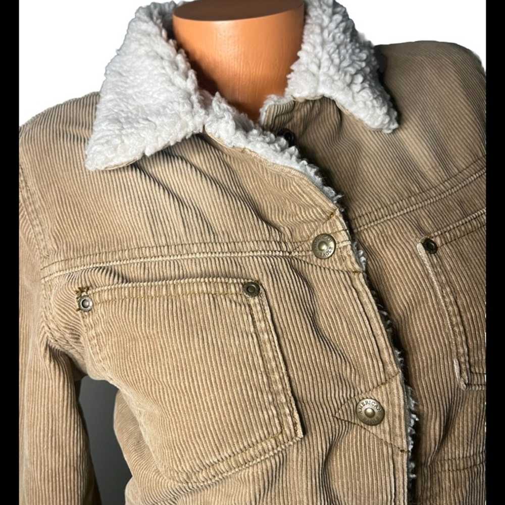 AMERICAN EAGLE Vintage Corduroy Coat M Sherpa Lin… - image 3