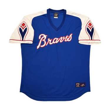 Vintage 1970s Atlanta Braves Stitched Mesh Button Down store Jersey