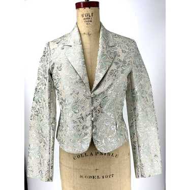 Vintage Old Navy Metallic Floral Tapestry Blazer … - image 1