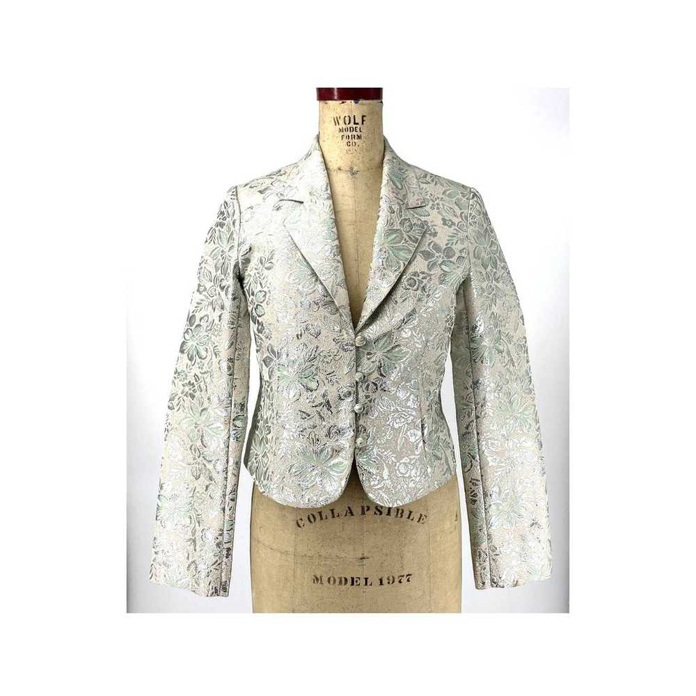 Vintage Old Navy Metallic Floral Tapestry Blazer … - image 2