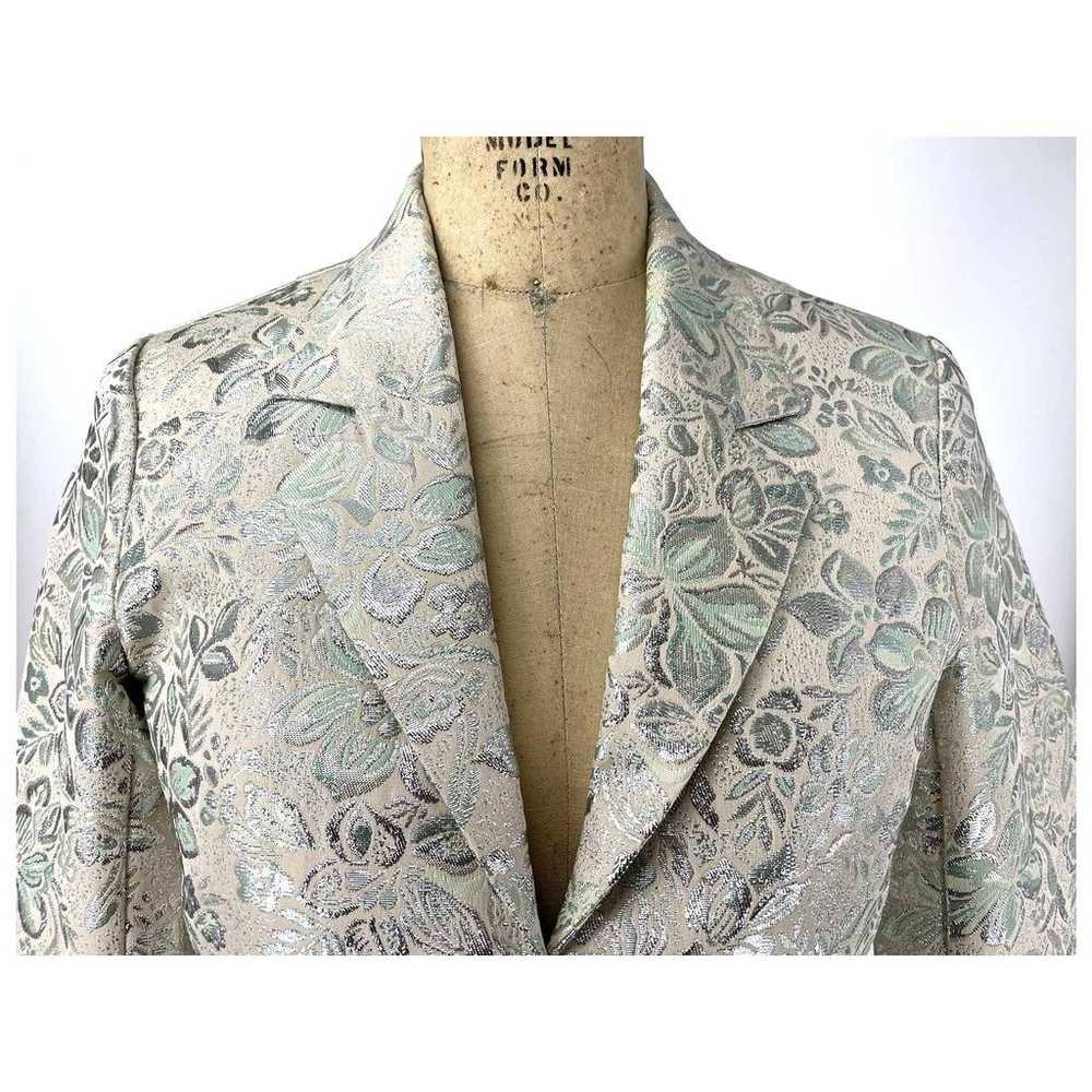 Vintage Old Navy Metallic Floral Tapestry Blazer … - image 3