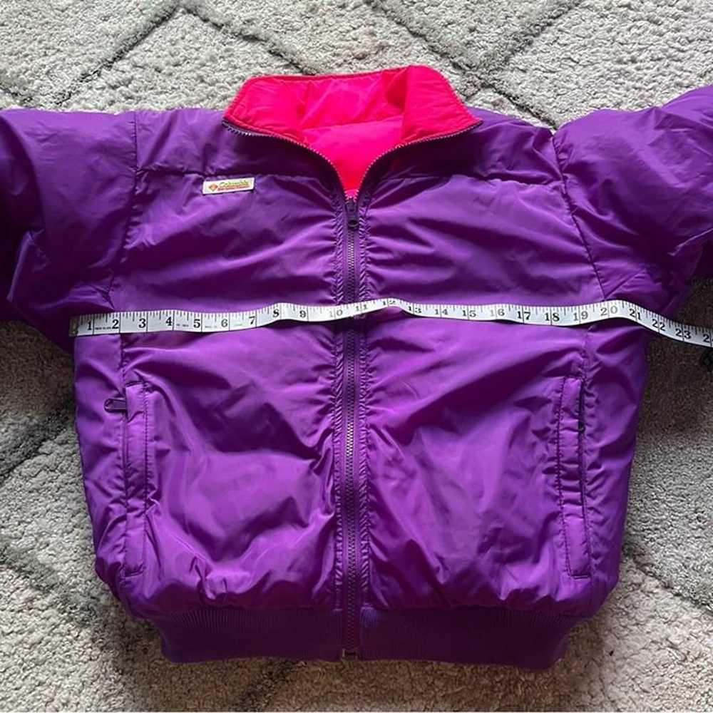 Vintage Columbia puffer jacket crop down neon pur… - image 10