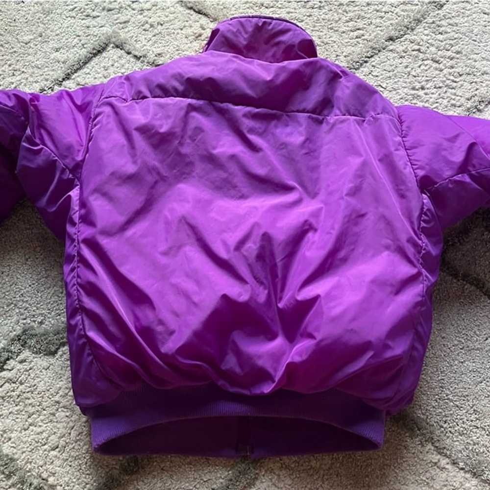 Vintage Columbia puffer jacket crop down neon pur… - image 11