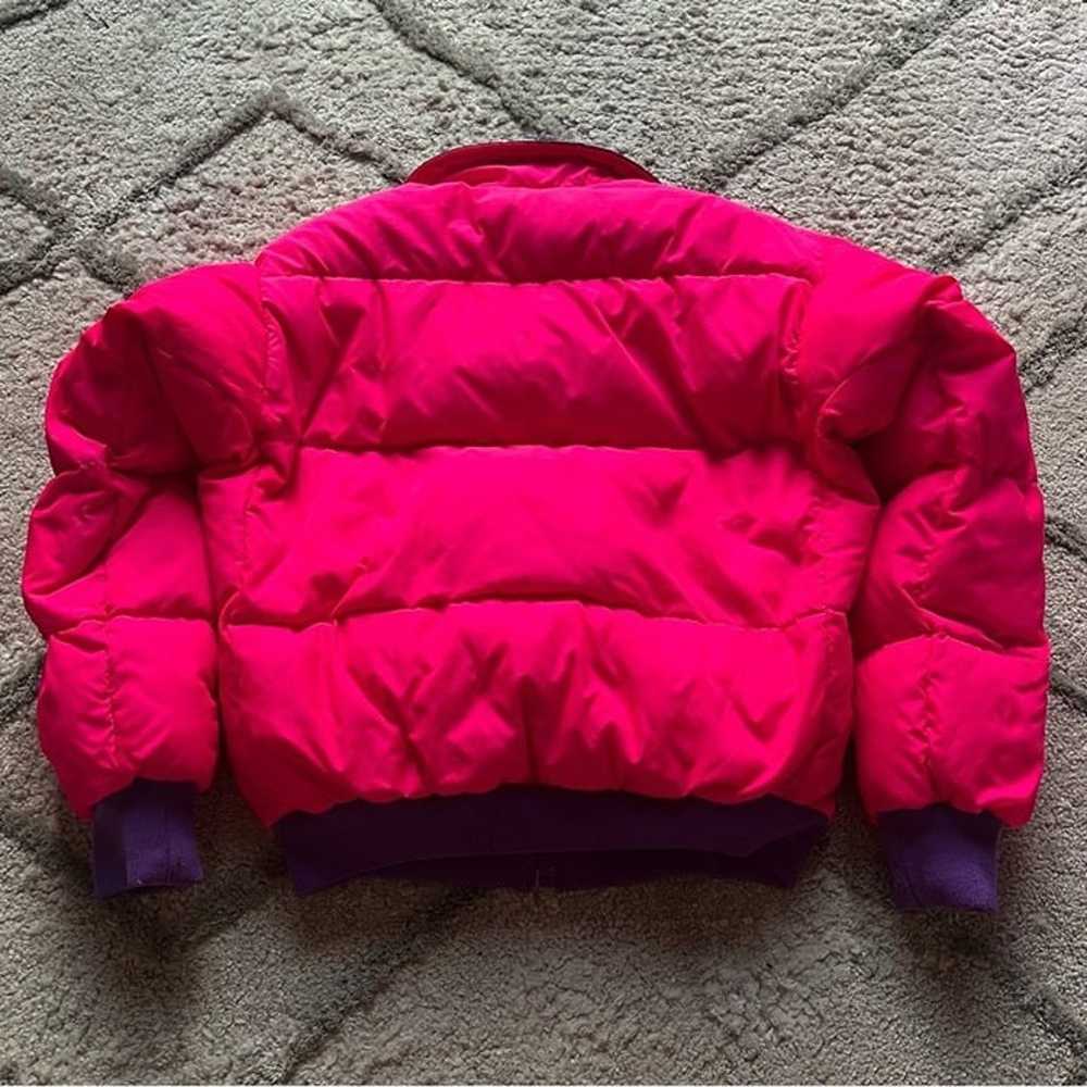 Vintage Columbia puffer jacket crop down neon pur… - image 8