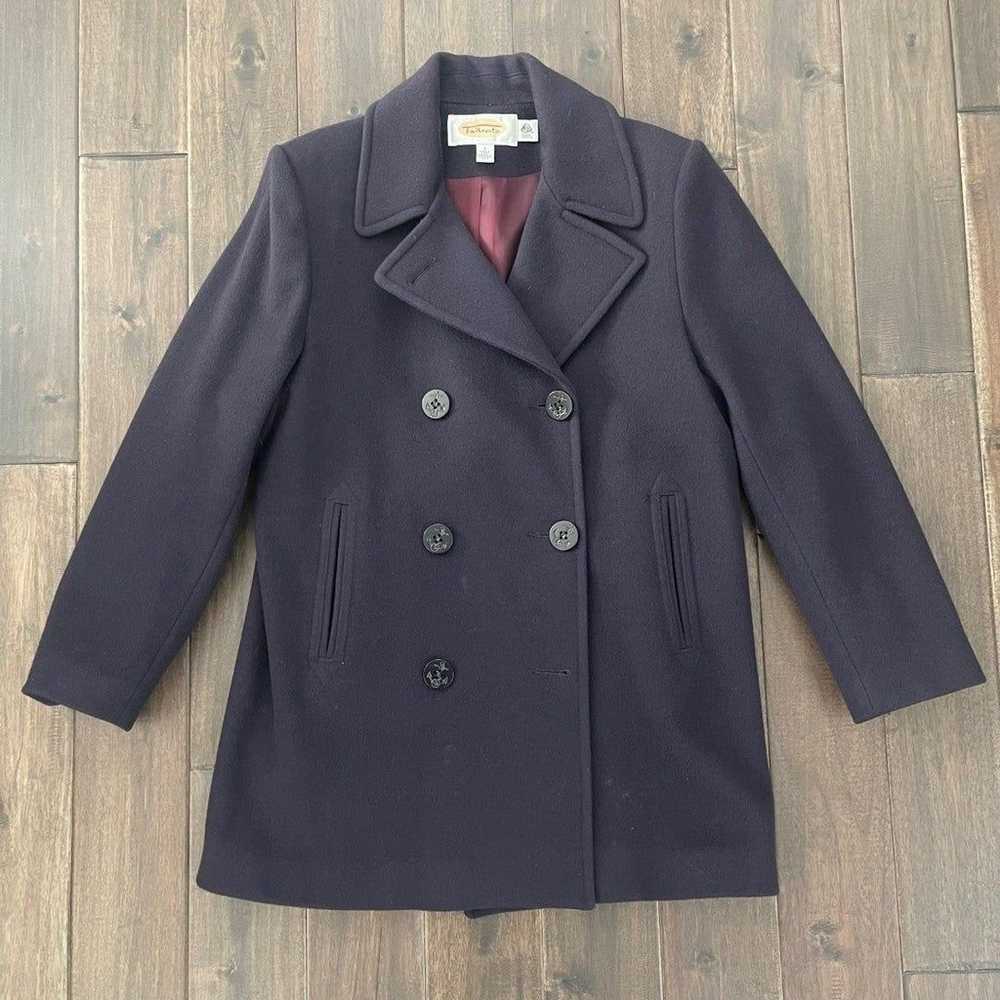 Talbots Pure Wool Navy Blue Peacoat 8 - image 1