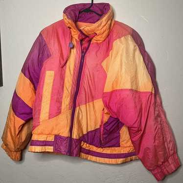 Vintage Jacket Neon East West Panda Group Color B… - image 1